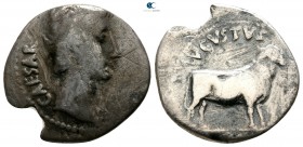 Augustus 27 BC-AD 14. Samos (?). Denarius AR