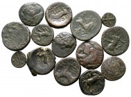 Lot of ca. 14 greek bronze coins / SOLD AS SEEN, NO RETURN!<br><br>very fine<br><br>