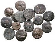 Lot of ca. 15 greek bronze coins / SOLD AS SEEN, NO RETURN!<br><br>nearly very fine<br><br>