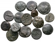 Lot of ca. 15 greek bronze coins / SOLD AS SEEN, NO RETURN!<br><br>very fine<br><br>