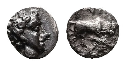 Ionia, Magnesia ad Maeandrum. AR Tetartemorion, 0.20 g 5.59 mm. Circa 400-350 BC...