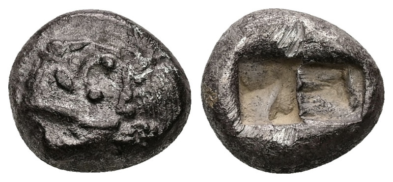 Kings of Lydia, Sardes. Kroisos. AR Half Stater, 5.09 g 15.26 mm. Circa 564/53-5...