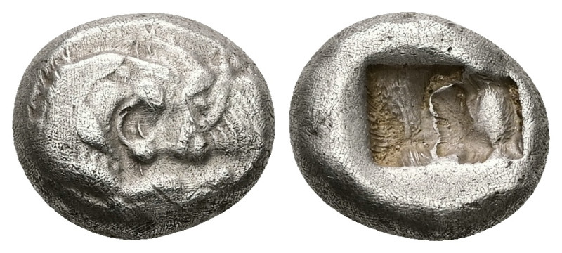 Kings of Lydia, Sardes. Kroisos. AR Half Stater, 5.29 g 15.07 mm. Circa 564/53-5...