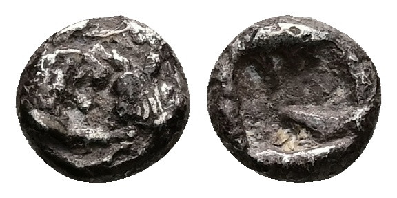 Kings of Lydia. Sardes. Kroisos, AR 1/12 Stater, 0.70 g 8.37 mm. Circa 564/53-55...