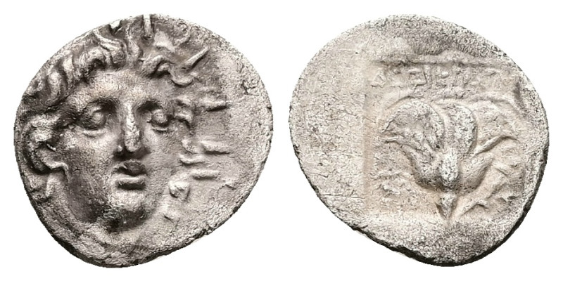 Caria, Rhodos. AR Hemidrachm, 1.27 g 14.35 mm. Circa 170-150 BC. Dexikrates, mag...