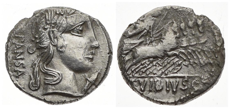 C. Vibius C.f. Pansa, 90 BC. AR, Denarius. 3.72 g. 18.56 mm. Rome.
Obv: PANSA. L...