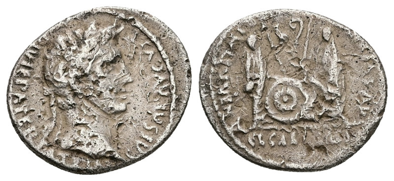 Augustus, 27 BC-AD 14. AR, Denarius. 3.60 g. 21.02 mm. Lungdunum.
Obv: CAESAR AV...
