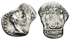Augustus, 27 BC-AD 14. AR, Denarius. 2.91 g. 20.16 mm. Lungdunum.
Obv: CAESAR AVGVSTVS DIVI F PATER PATRIAE. Head of Augustus, laureate, right.
Rev: A...