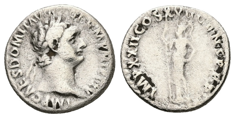 Domitian, AD 81-96. AR, Denarius. 3.23 g. 18.44 mm. Rome.
Obv: IMP CAES DOMIT AV...