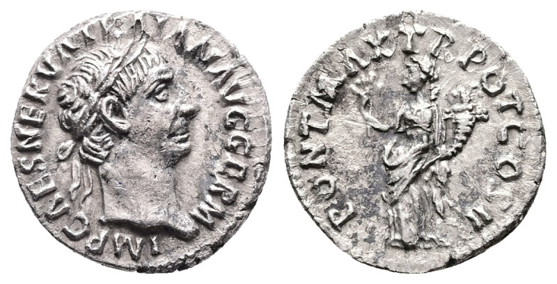 Trajan, AD 98-117. AR, Denarius. 2.80 g. 17.80 mm. February 98-autumn 99.
Obv: ...