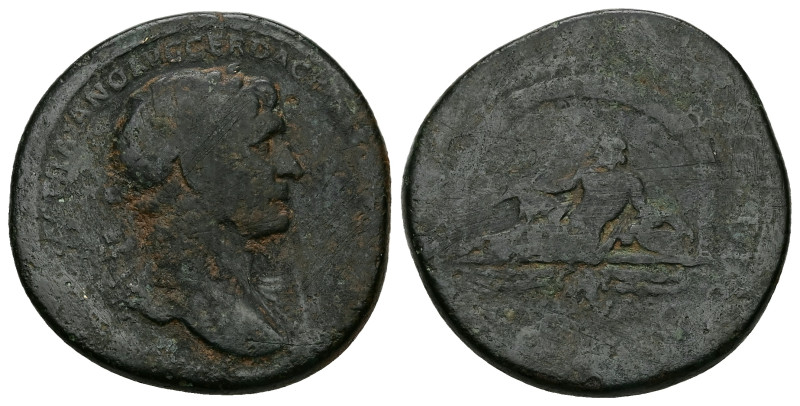 Trajan, AD 98-117. AE, Sestertius. 24.93 g. 33.35 mm. Rome.
Obv: [IMP CAES NERVA...