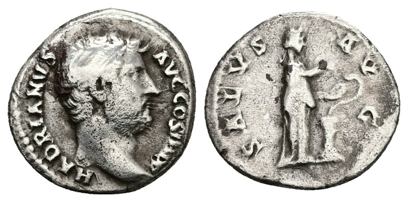 Hadrian, AD 117-138. AR, Denarius. 3.04 g. 18.11 mm. Rome.
Obv: HADRIANVS AVG CO...