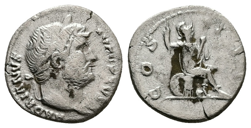 Hadrian, AD 117-138. AR, Denarius. 3.44 g. 18.40 mm. Rome.
Obv: HADRIANVS AVGVST...