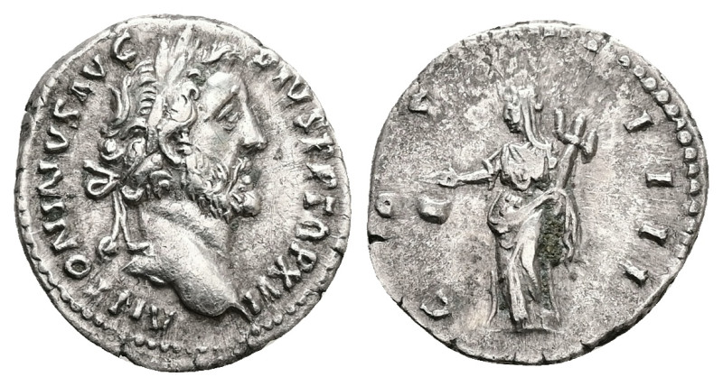 Antoninus Pius, AD 138-161. AR, Denarius. 3.11 g. 18.52 mm. Rome.
Obv: ANTONINVS...