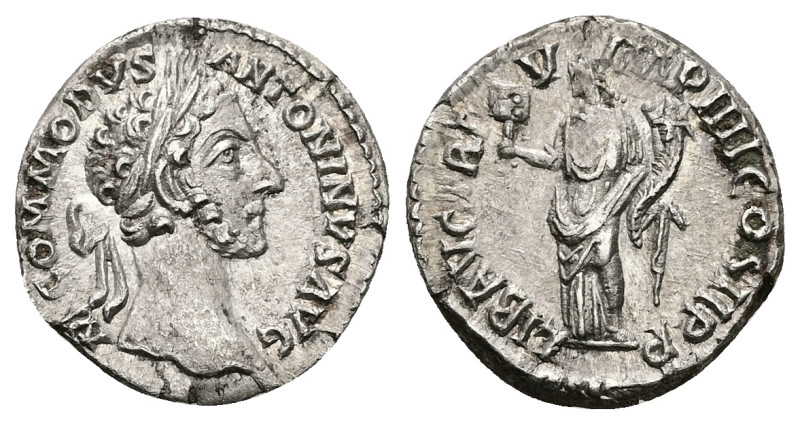 Commodus, AD 177-192. AR, Denarius. 3.19 g. 13.33 mm. Rome.
Obv: M COMMODVS ANTO...