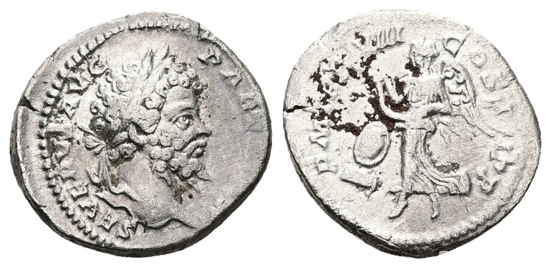 Septimius Severus, AD 193-211. AR, Denarius. 2.73 g. 19.39 mm. Rome.
Obv: SEVERV...