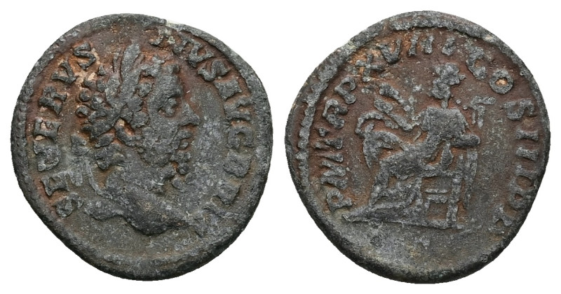 Septimius Severus, AD 193-211. AR, Denarius. 2.75 g. 18.63 mm. Rome.
Obv: SEVERV...