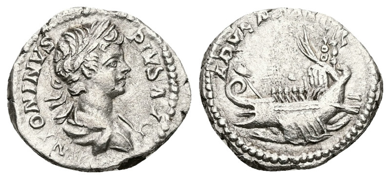 Caracalla, AD 198-217. AR, Denarius. 3.07 g. 19.24 mm. Rome.
Obv: ANTONINVS PIVS...