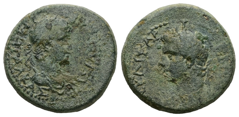 Kings of Thrace, Rhoemetalkes III with Caligula, circa 38-46 AD. AE. 13.10 g. 24...