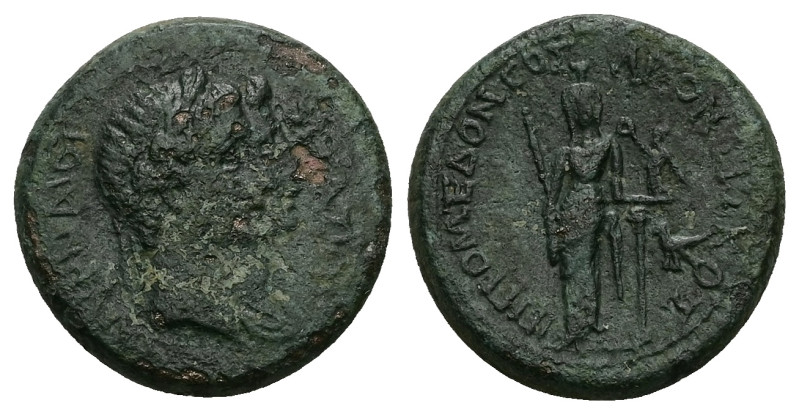 Ionia, Smyrna. Augustus and Livia, 27 BC-AD 14. AE. 5.94 g. 19.55 mm.
Obv: ΣΕΒΑΣ...