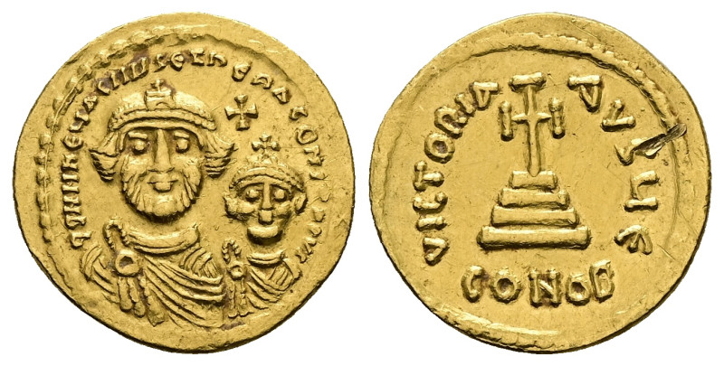 Heraclius and Heraclius Constantine, AD 610-641. AV, Solidus. 4.51 g. 20.56 mm. ...