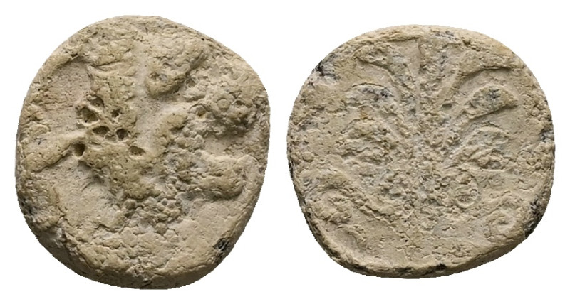 PB Western Asia Minor. Roman lead token (AD 1st–3rd centuries)
Obv: Head of roar...