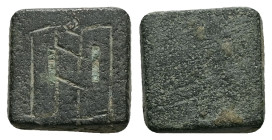 PB Eastern Mediterranean/Aegean. Byzantine one nomisma weight (AD 5th–6th centuries)
Square in form; engraved on the top with the denominational mark ...