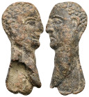 PB Greco-Roman African head (1st–3rd centuries AD)
Lead head of a male African to right.
Weight: 13.76 g.
Diameter: 42.52 mm.