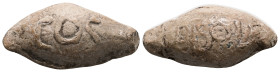 PB sling bullet. (c.1st century BC)
A lead bullet with inscription in Latin letters.
Weight: 38.20 g.
Diameter: 36.18 mm.