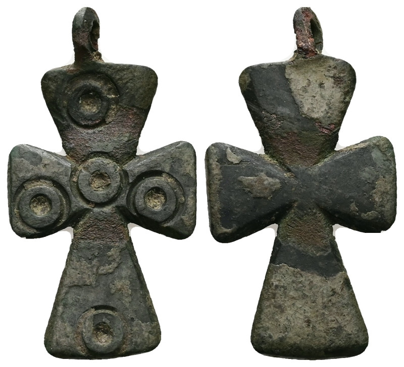 Pendant Cross. Middle Byzantine, 11thC.
Pendant Cross; bronze; cross patée, cast...