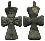 Pendant Cross. Middle Byzantine, 11thC.
Pendant Cross; bronze; cross patée, cast in one piece with loop for suspension.
Weight: 4.40 g. 
Diameter: 35....