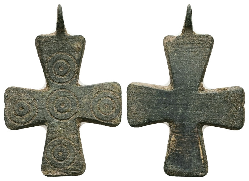 Pendant Cross. Middle Byzantine, 11thC.
Pendant Cross; bronze; cross patée, cast...