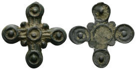 Pendant Cross. Middle Byzantine, 10thC-12thC.
Weight: 5.44 g. 
Diameter: 29.86 mm.