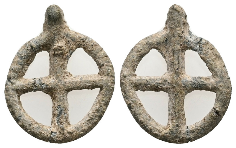 Medieval, Crusades. AD 9th-14 th Ceuntry. Lead Pilgrim’s cross amulet. 2.79 g. 2...