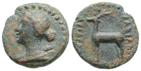 Greek
Cappadocia. Ariarathes IV or Ariarathes V 220-130 BC. Bronze Æ, 2,7 g. 16,3 mm.
