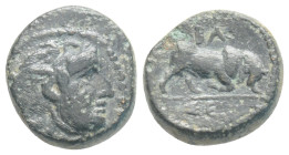 SELEUKID KINGDOM. Seleukos I Nikator (312-281 BC). Ae (280s BC). Seleucia II. 1,8 g. 12,2 mm.