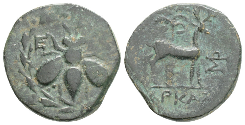 IONIA. Ephesos. Ae (Circa 202-133 BC). Apollonios(?), magistrate.3,4g. 19,3 mm.