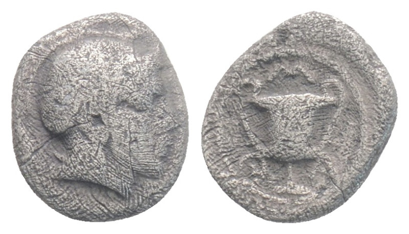 Lesbos. Methymna circa 450-379 BC. Hemiobol AR, 0,42 g. 8,6 mm.