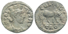 Roman Provincial, Troas, Alexandria Troas Æ19. 3rd C. BC AD. Draped bust of Tyche of Alexandria 4,6 g. 21,1 mm.