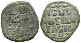 Byzantine Anonymous follis attributed to Constantine IX (1050-1060 AD) Constantinople AE Follis (29 mm,11,1 g)