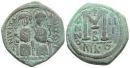 Byzantine
Justin II and Sophia (565-578 AD). AE Follis (28,9 mm 13 g)