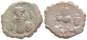 BYZANTINE EMPIRE. Constans 641-668 AD. AE Follis (4,6 g, 22,7 mm.)