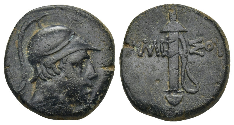 PONTUS, Amisos. Circa 100-85 BC. Æ (19mm, 8.07 g). Helmeted head of Ares right /...