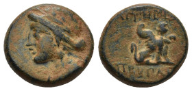 PAMPHYLIA, Perge. Circa 60-40 BC. AE (4.75 Gr. 15mm).
Diademed and draped bust of Artemis left 
Rev: Sphinx seated right.
