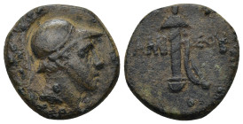 PONTUS, Amisos. Circa 100-85 BC. Æ (20mm, 7.6 g). Helmeted head of Ares right / Sword in sheath.
