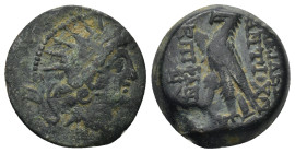 SELEUKID KINGS of SYRIA. Antiochos VIII Epiphanes (Grypos). 121/0-97/6 BC. Æ (18mm, 6.43 g). Antioch mint. Dated SE 193 (120/19 BC). Radiate head righ...