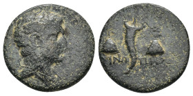 PAPHLAGONIA. Sinope.. Ae. (18mm, 4.28 g) Struck under Mithradates VI Circa 120-111 Draped and winged bust of Perseus right Rev: ΣΙΝΩ - ΠΗΣ Cornucopia ...