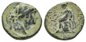 SELEUKID EMPIRE. Seleukos III Soter (Keraunos). 225/4-222 BC. Æ (16mm, 4.13 g). Antioch on the Orontes mint. Draped bust of Artemis right, quiver at s...