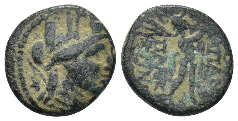 PHRYGIA. Apameia. Ae (15mm, 2.96 g) (Circa 88-40 BC). Pankr -,magistrate, son of...