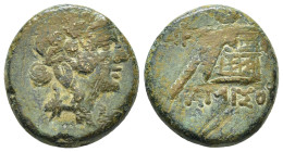 Pontos, Amisos. Under Mithradates VI Eupator. Ca. 85-65 B.C. Æ (20mm, 8.33 g). Head of Mithradates VI, as Dionysos, right, wreathed with ivy / ΑΜΙΣΟΥ,...